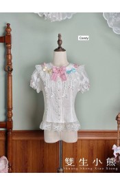 Twin Bears Macaron Blouse(2nd Pre-Order/3 Colours/Full Payment Without Shipping)